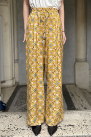 WU-SIDE - pantalone jaquard viscosa - SABBIA MANGO