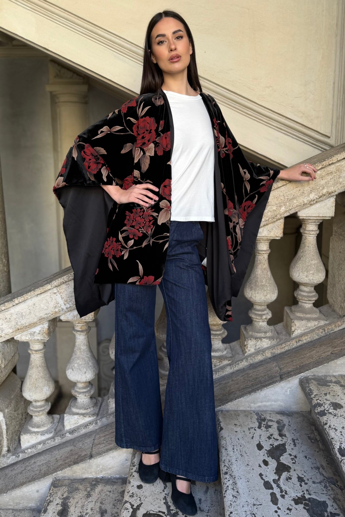 WU-SIDE - mantella devore - BLACK RED