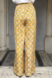 WU-SIDE - pantalone jaquard viscosa - SABBIA MANGO