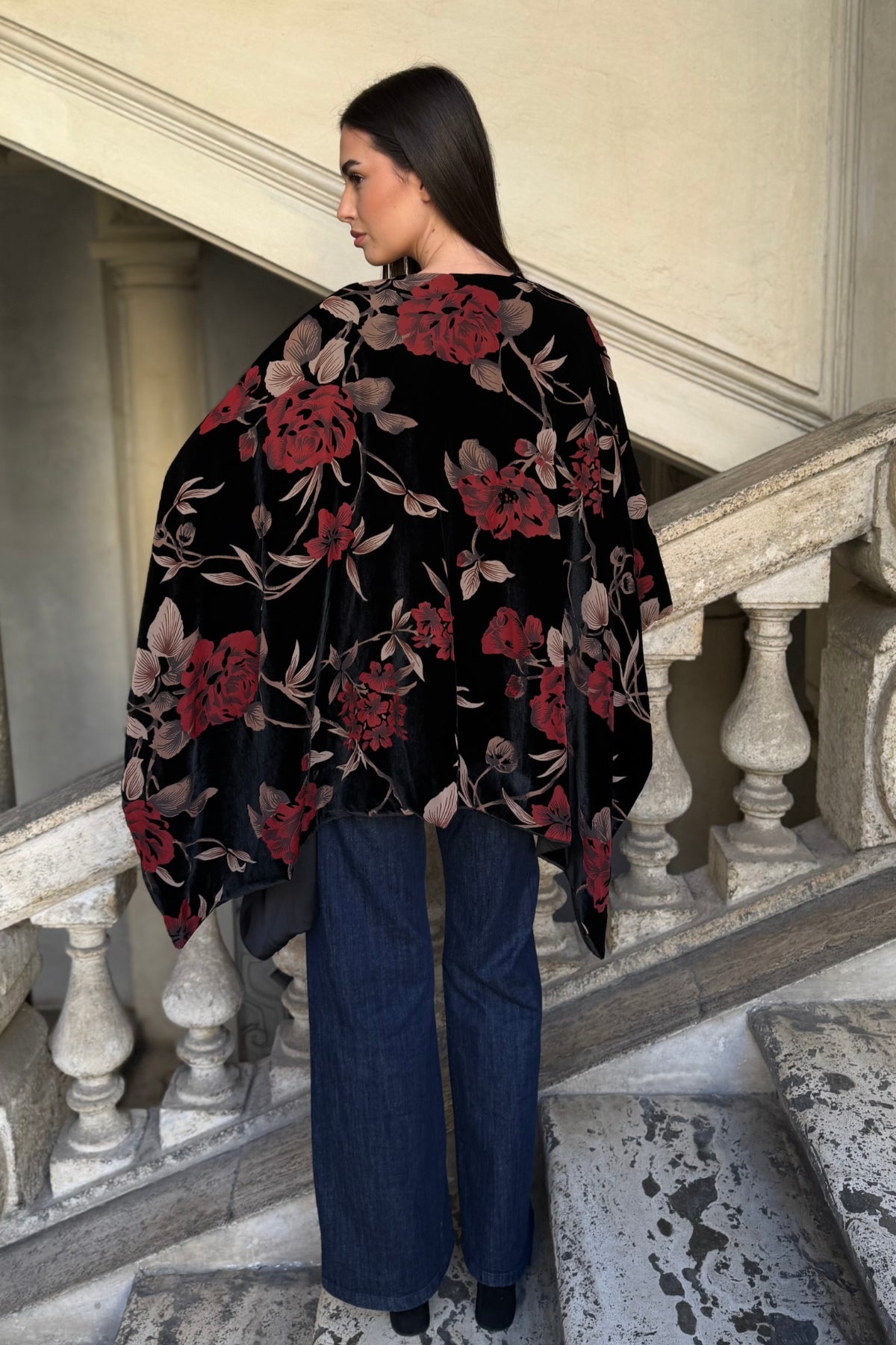 WU-SIDE - mantella devore - BLACK RED