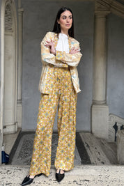 WU-SIDE - pantalone jaquard viscosa - SABBIA MANGO