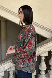 ARTEFILIA-MILANO - camicia lena in mussola di cotone - STONE IBISCUS