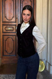 WU-SIDE - gilet velluto - CAFFE