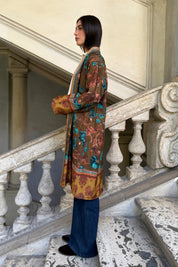 WU-SIDE - kimono viscosa mid - TABACCO TURCHESE