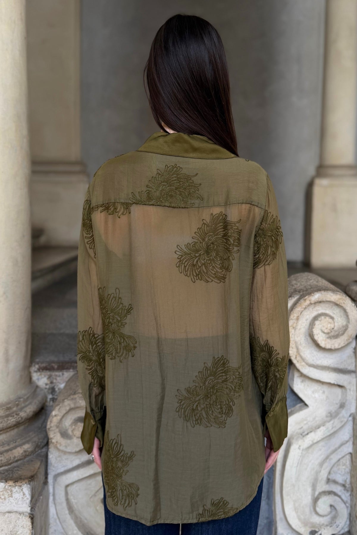 ARTEFILIA-MILANO - camicia solana ricamo - JUNIPER