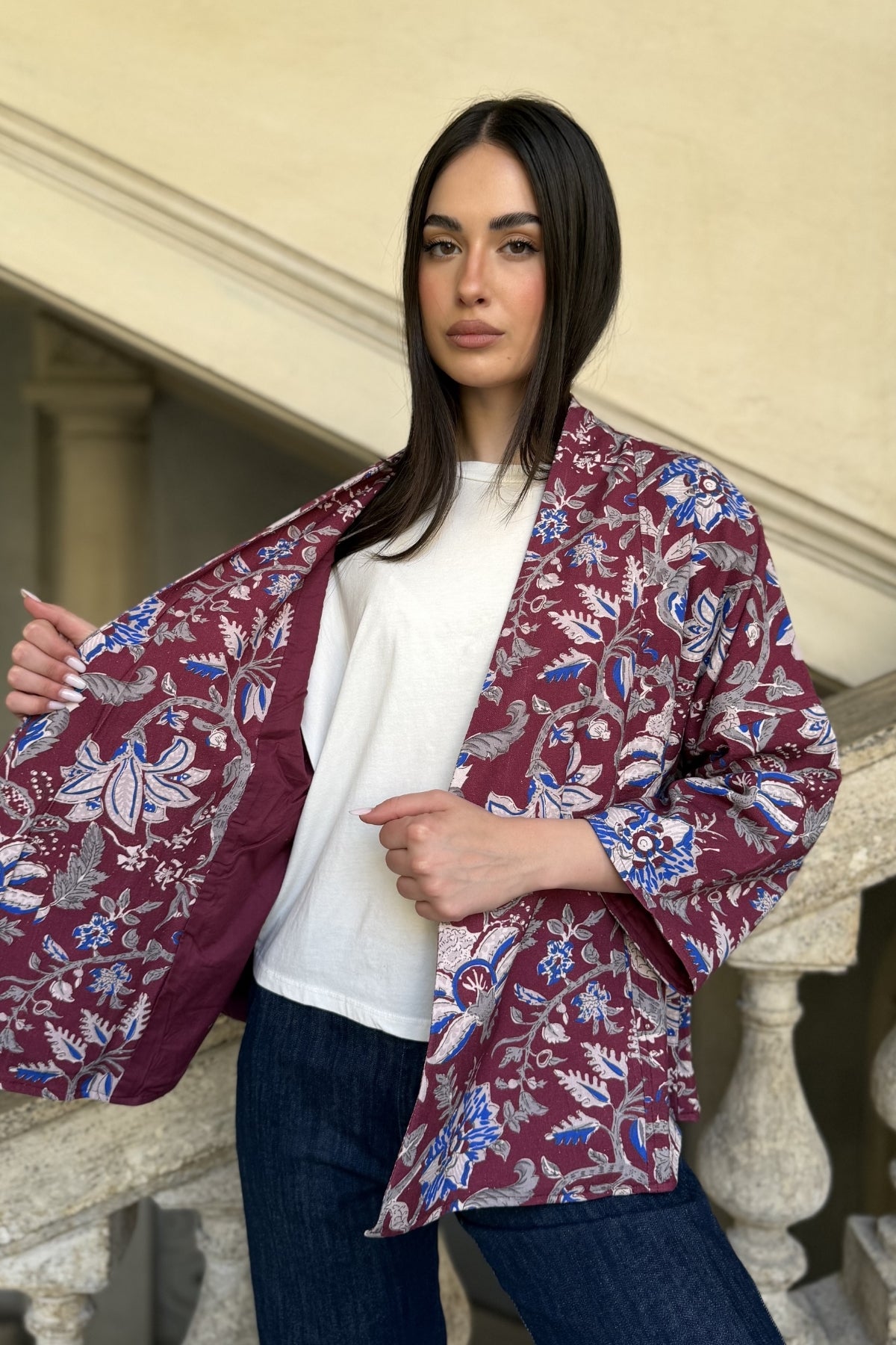 ARTEFILIA-MILANO - giacca eve - BURGUNDY ROYAL
