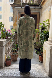 WU-SIDE - kimono mid viscosa - VERDE SALVIA