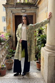 WU-SIDE - kimono mid viscosa - VERDE SALVIA