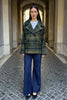 WU-SIDE - cappotto check - MILITARE BLUE