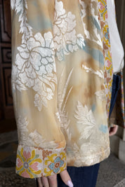 WU-SIDE - giacca kimono devore - SABBIA MANGO