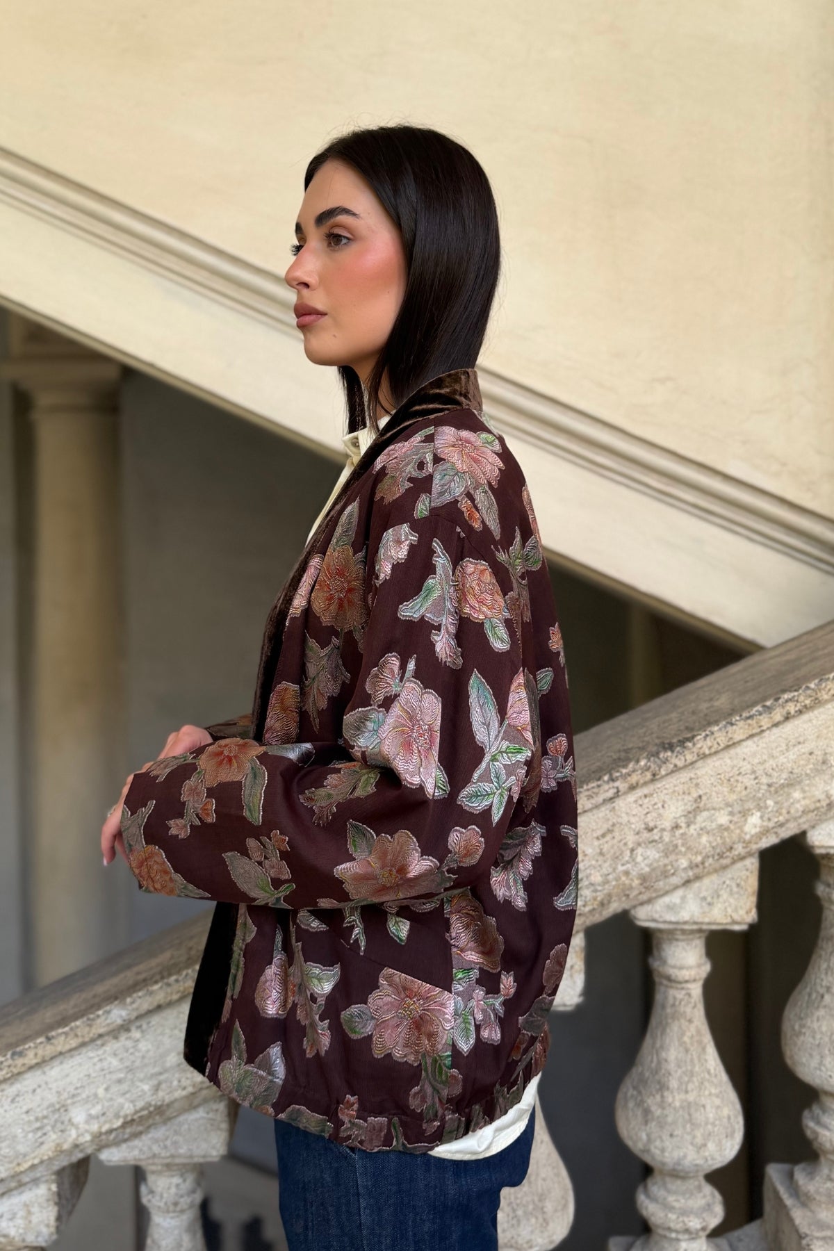 WU-SIDE - giacca bomber seta viscosa - BORDEAUX ROSA