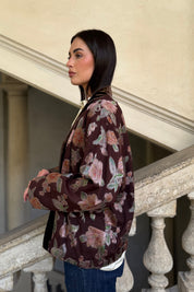 WU-SIDE - giacca bomber seta viscosa - BORDEAUX ROSA