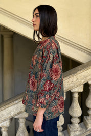 ARTEFILIA-MILANO - camicia lena in mussola di cotone - STONE IBISCUS