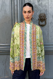 WU-SIDE - giacca kimono viscosa sfoderato - VERDE