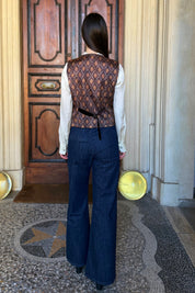 WU-SIDE - gilet velluto - CAFFE