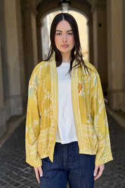 WU-SIDE - giacca kimono viscosa - GIALLO