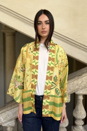 WU-SIDE - giacca kimono viscosa - GIALLO GARDEN