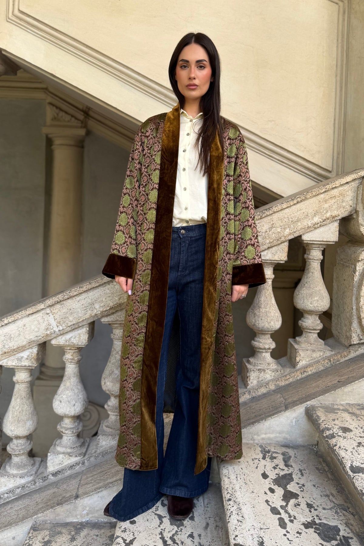 WU-SIDE - kimono seta viscosa - MORO ROSA