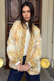 WU-SIDE - giacca kimono devore - SABBIA MANGO