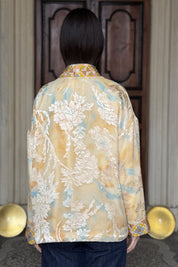 WU-SIDE - giacca kimono devore - SABBIA MANGO