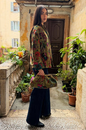 ARTEFILIA-MILANO - borsa velluto stella - GARDA OLIVA