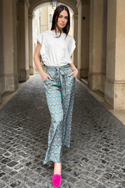 WU-SIDE - pantalone viscosa - VERDE
