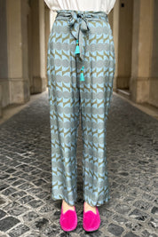 WU-SIDE - pantalone viscosa - VERDE