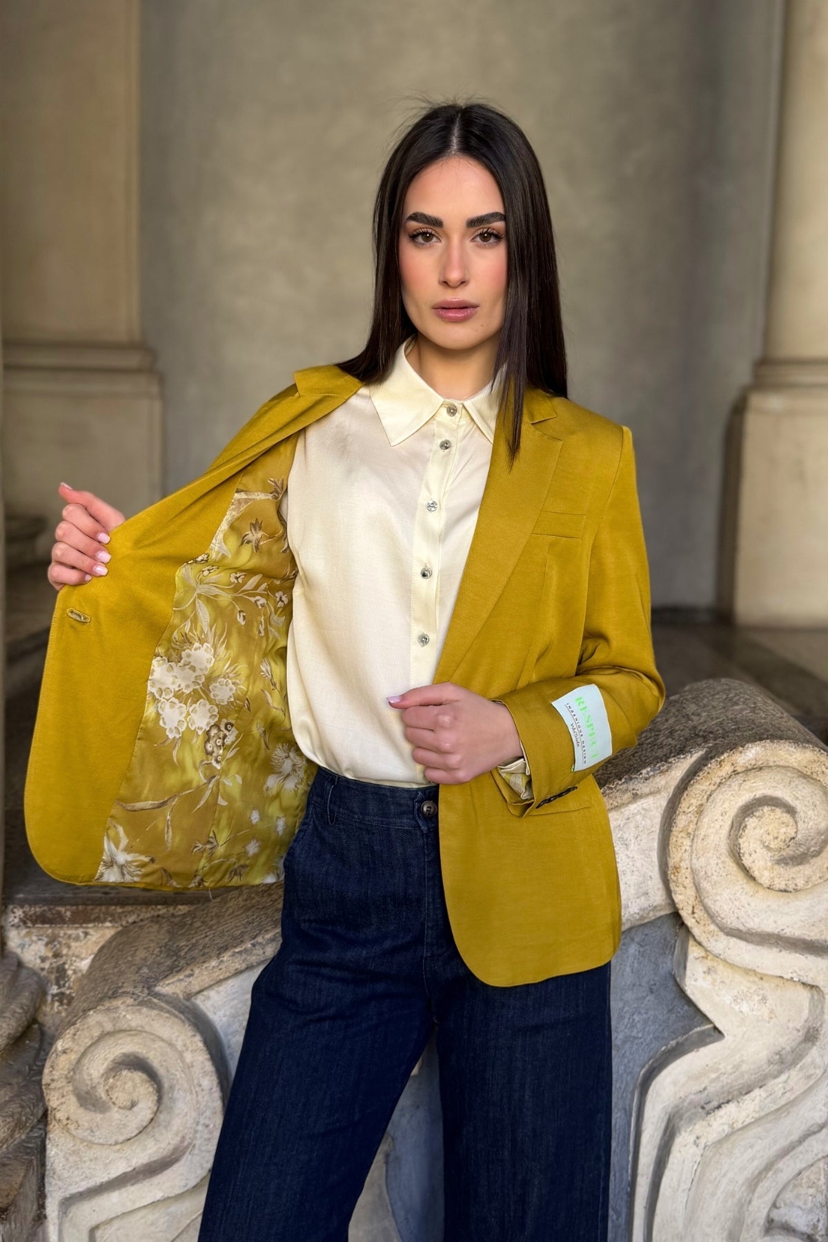 WU-SIDE - giacca blazer - SENAPE