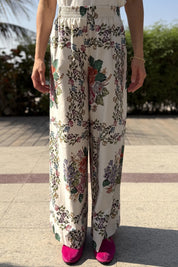 ARTEFILIA-MILANO - pantalone peonia cotone - BIANCO