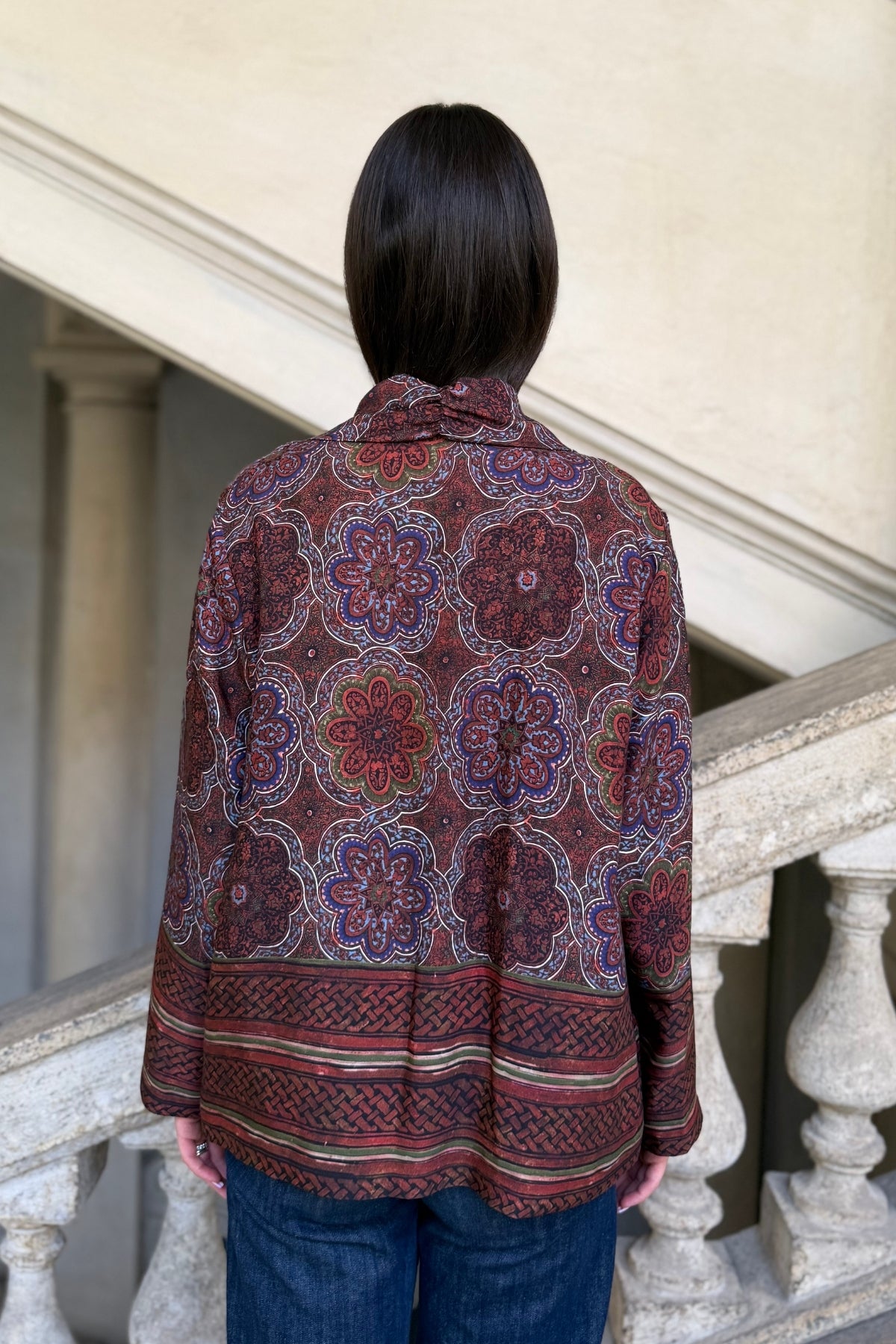 WU-SIDE - giacca kimono viscosa - MARRONE