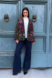 FLOW - giacca blazer ricamo - VERDE COLORS