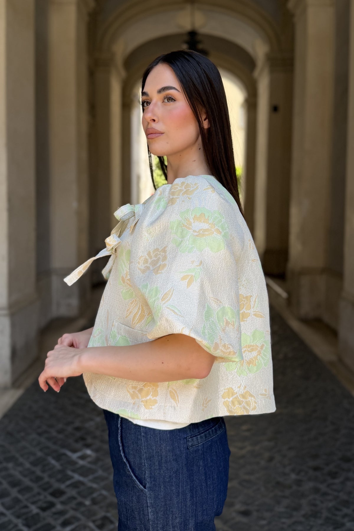 FLOW - giacca jacquard - VERDE