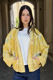 WU-SIDE - giacca kimono viscosa - GIALLO