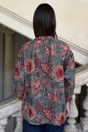 ARTEFILIA-MILANO - camicia lena in mussola di cotone - STONE IBISCUS