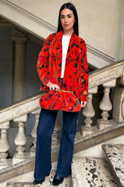 ARTEFILIA-MILANO - borsa velluto stella - RAVELLO ARANCIO