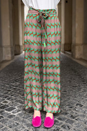 WU-SIDE - pantalone viscosa - MARRONE