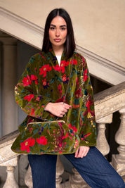 ARTEFILIA-MILANO - borsa velluto stella - RAVELLO VERDE