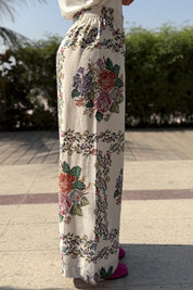 ARTEFILIA-MILANO - pantalone peonia cotone - BIANCO