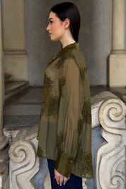 ARTEFILIA-MILANO - camicia solana ricamo - JUNIPER