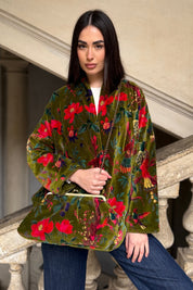 ARTEFILIA-MILANO - borsa velluto stella - RAVELLO VERDE