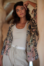 ONE HUNDRED STARS - kimono corto - Block Taupe