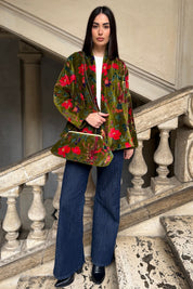 ARTEFILIA-MILANO - borsa velluto stella - RAVELLO VERDE