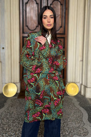 FLOW - kimono samira viscosa fantasia - COFFE ABSTRACT PINK