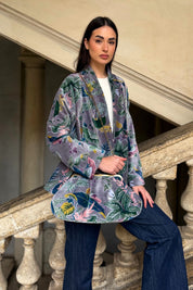 ARTEFILIA-MILANO - borsa velluto stella - BURANO GRIGIO