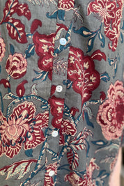 ARTEFILIA-MILANO - camicia lena in mussola di cotone - STONE IBISCUS