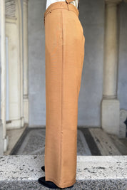 WU-SIDE - pantalone palazzo - CAMMELLO