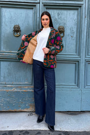 FLOW - giacca blazer ricamo - VERDE COLORS