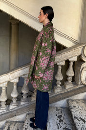 FLOW - kimono velluto paris - VERDE ROSA