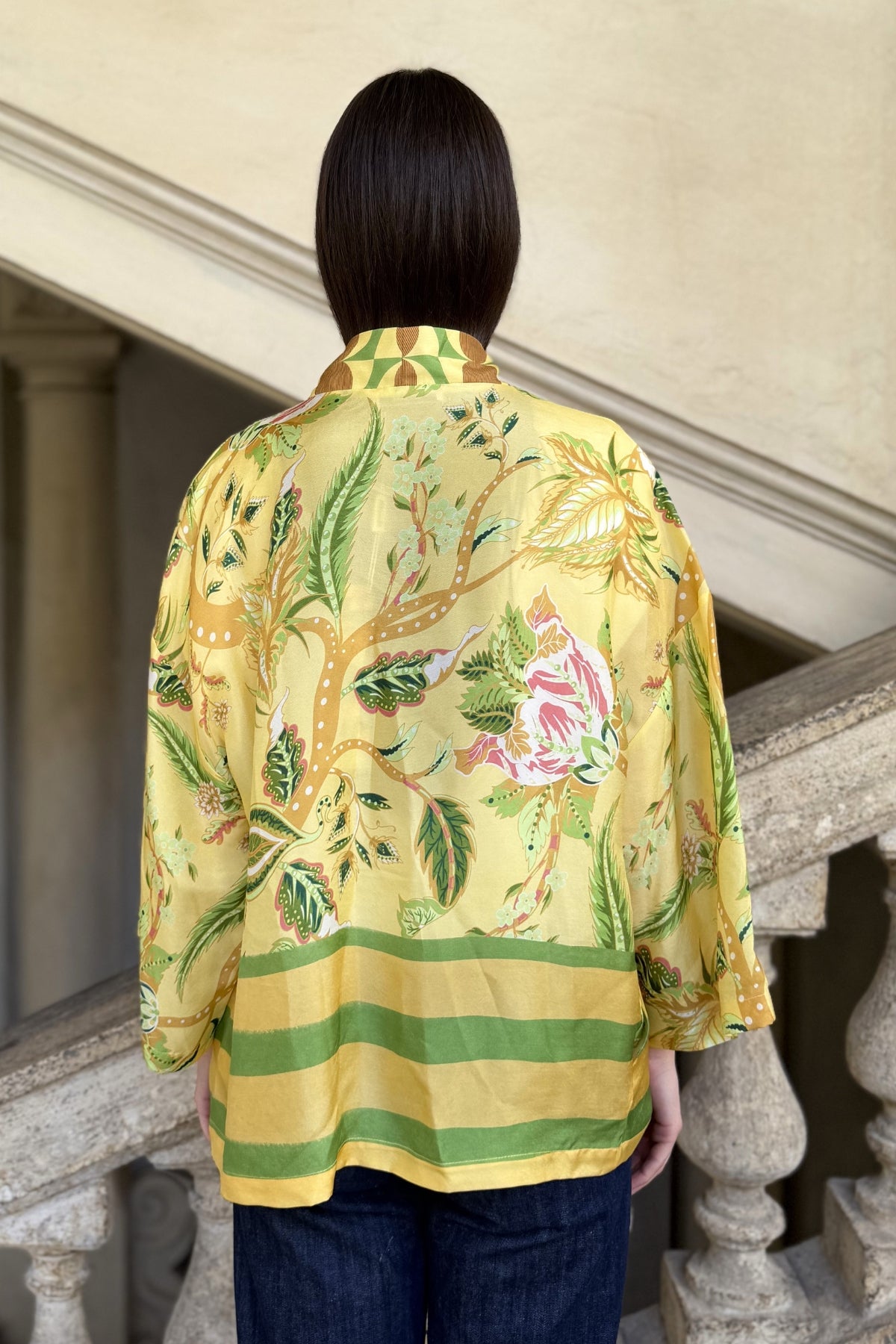 WU-SIDE - giacca kimono viscosa - GIALLO GARDEN