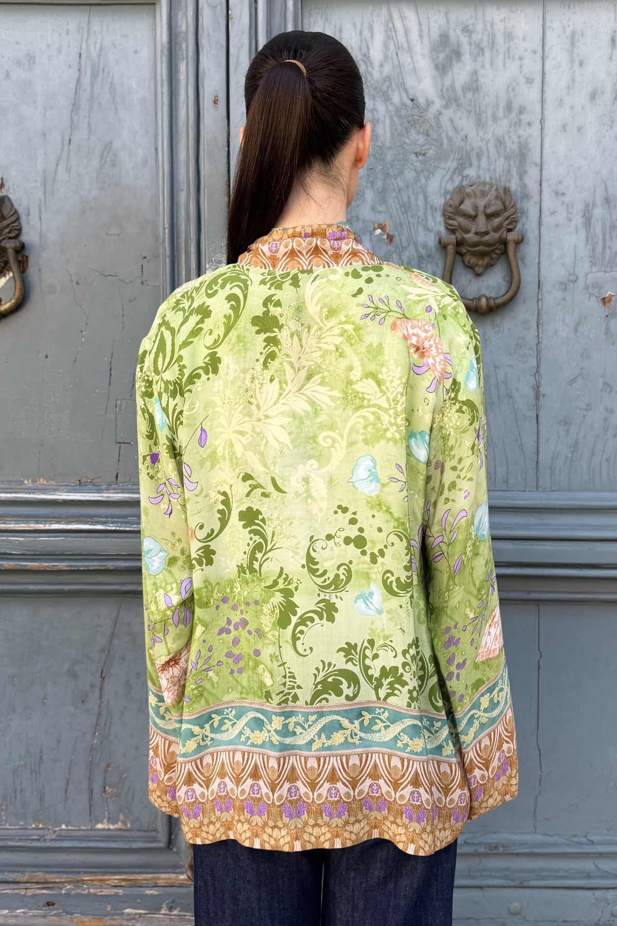 WU-SIDE - giacca kimono viscosa sfoderato - VERDE
